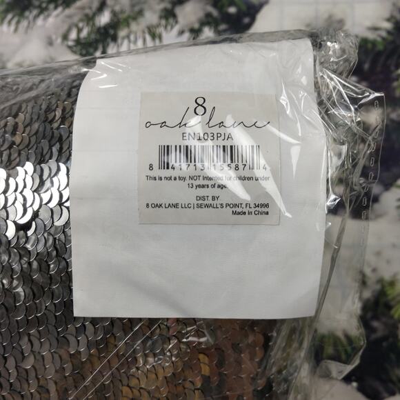 PJs All Day Long Flip Silver Sequin Throw Pillow - Picture 5 of 6